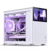 Jonsbo D31 Screen Micro-ATX PC korpusas su grūdinto stiklo plokšte, baltas