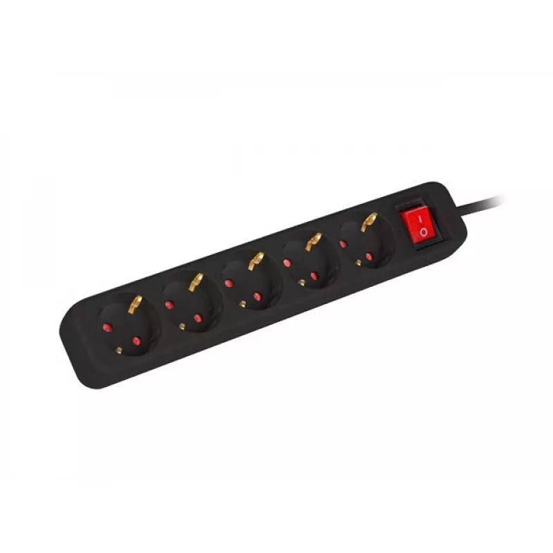 Prailginimo laidas Lanberg PS1-05F-0300-BK 3 m 5 kištukinių lizdų juodas