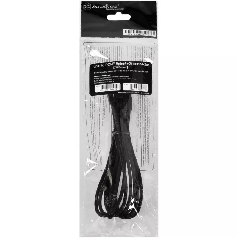 Prailginimo laidas PCI-E 8pin (6+2) Silverstone SST-PP07-PCIB 0,25 m