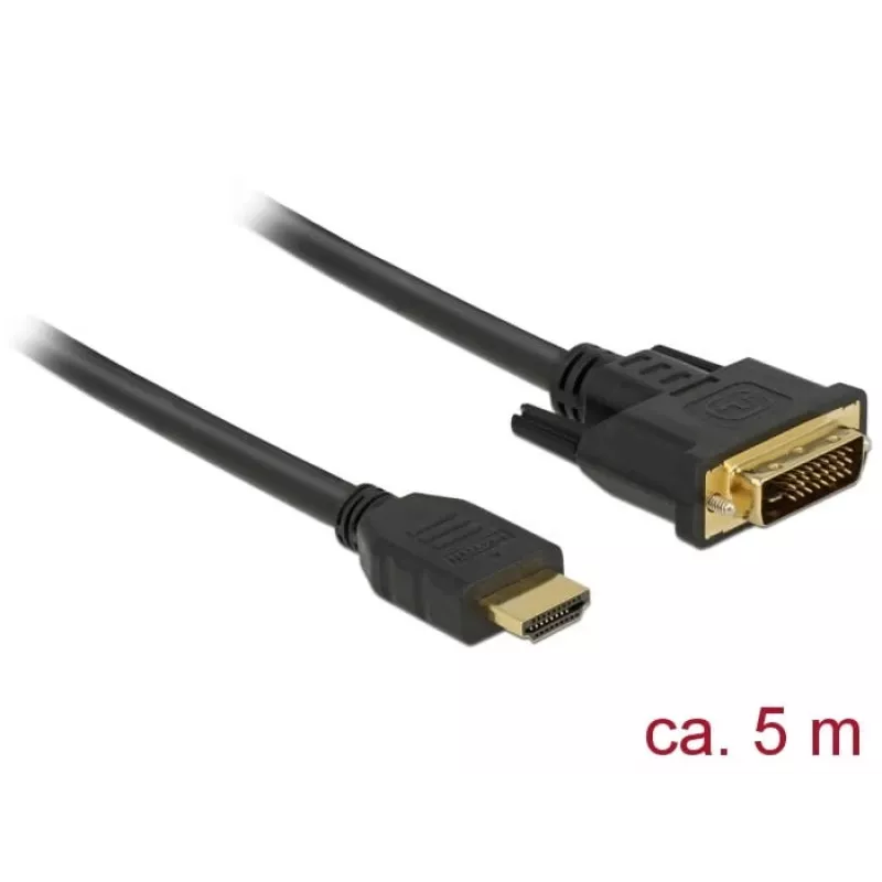 DeLOCK 85656 5 m HDMI Type A – DVI vaizdo kabelio adapteris juodas