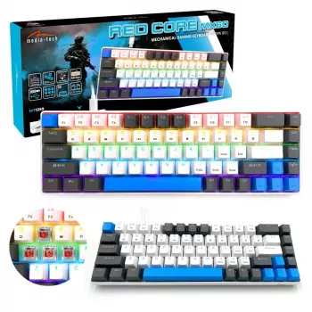 Mechaninė klaviatūra MEDIA-TECH MT1259 Red Core MX60, 60 % formos faktorius, CHERRY MX Red jungikliai, RGB apšvietimas, USB, aukšto profilio klavišai