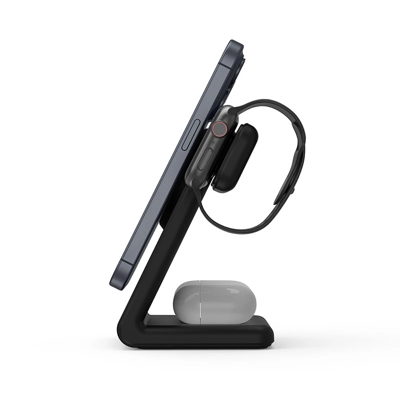 Vidinis įkroviklis Crong CRG-MSPS-BLK išmaniesiems laikrodžiams juodas Lightning USB belaidis