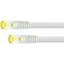 Python Series RJ45 Patch Laidas su Cat.7 žaliava - Apsauga nuo užraktų (RNS) ir nailono pynė - S/FTP - PiMF - Be halogenų - 500MHz - OFC - Baltas - 25m (8070PY-250W)