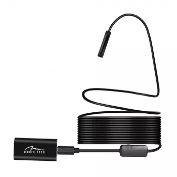 WiFi endoskopas MEDIA-TECH MT4099, 8 mm zondas, 5 m laidas, IP67, 1280×720@30fps, 70° žiūrėjimo kampas, 800 mAh baterija