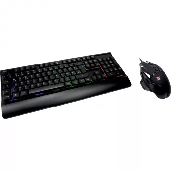 Žaidimų klaviatūros ir pelės rinkinys INTER-TECH KC-3000 RGB apšvietimas, USB jungtis