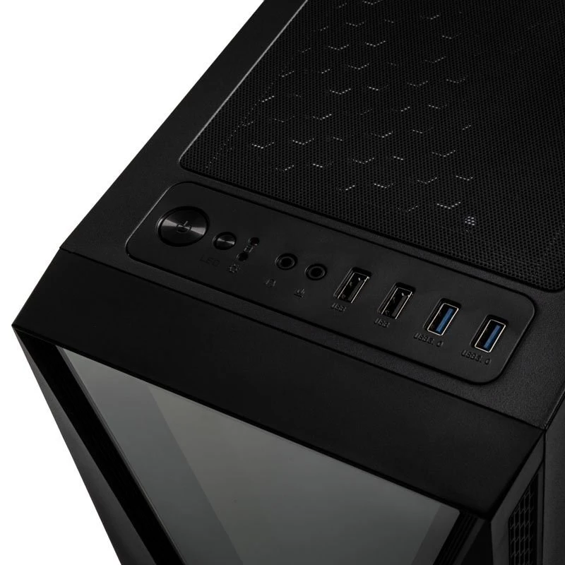 Kolink VOID RGB korpusas (Midi Tower) juodas su LED ventiliatoriumi, langu ir dulkių filtru