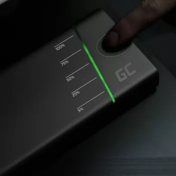 Nešiojama baterija Green Cell PowerPlay Ultra 26800 mAh, 128 W išėjimo galia, Quick Charge 3.0, 2x USB-C, 2x USB-A, grafitas