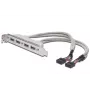 USB 2.0 lizdo laikiklio kabelis 2xIDC (5 kontaktų) / 4xUSB A (vyriškas/moteriškas) pilkas 0,25 m