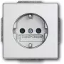 BUSCH JAEGER 2013-0-5272 - CEE 7/3 kištukinis lizdas 2P+E - sidabrinis - 250 V - 16 A - 63 mm