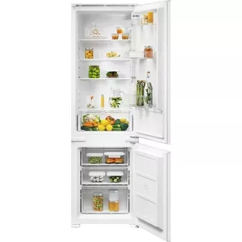 Įmontuojamas šaldytuvas-šaldiklis Electrolux ENS3SE18S — nerūdijantis plienas, viršuje šaldiklis, reversinės durys, Energijos klasė E