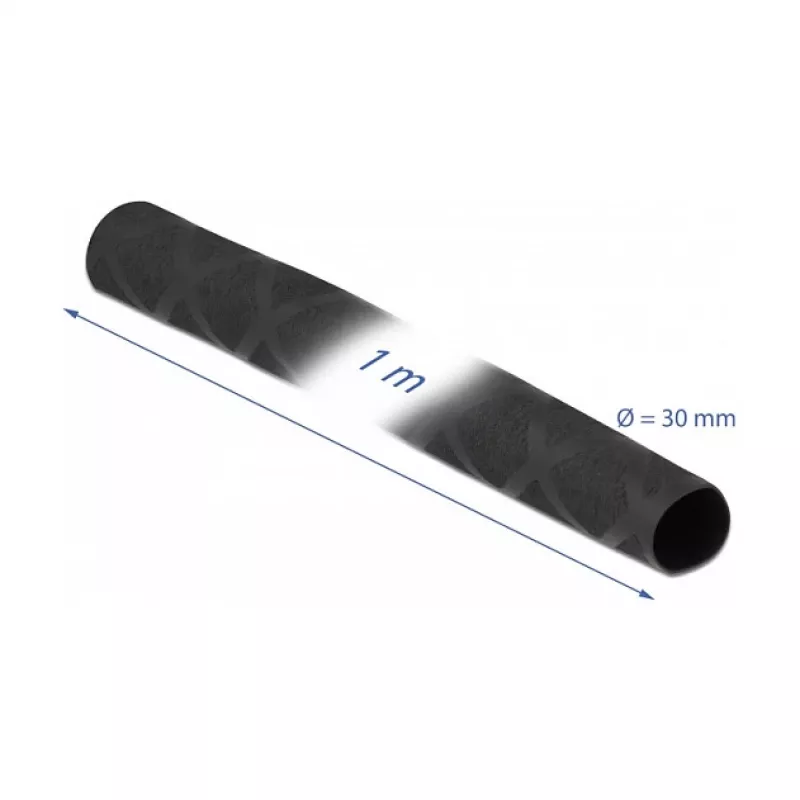 Termosusitraukianti žarna DeLOCK 19596 X rašto neslystanti 1 m x 30 mm juoda