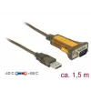 Serijinis kabelis DeLOCK 65840 USB Type-A DB-9 1,5 m juodas geltonas