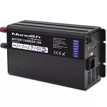 Qoltec Smart Monolith baterijų įkroviklis LiFePO4 AGM GEL SLA | 20A | 24V