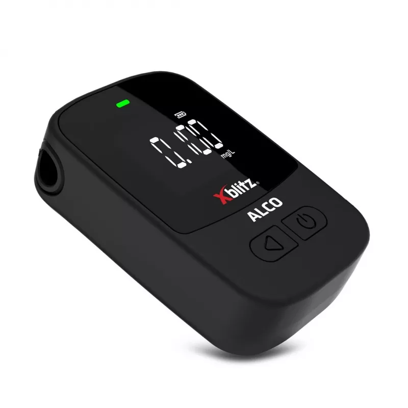 Nešiojamas elektrocheminis alkotesteris Xblitz ALCO – BAC 0–4%, tikslumas 0,05%, LCD, 5 kandikliai, 2×1,5 V baterijos