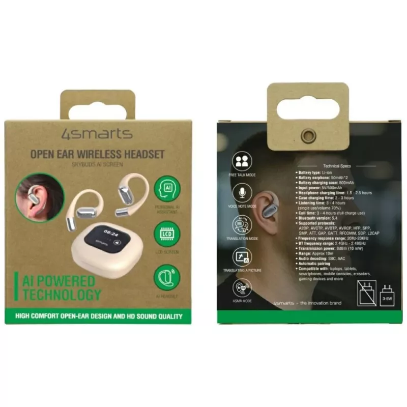 Ausinės 4smarts SkyBuds AI Screen