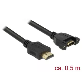 HDMI ilginimo laidas DeLOCK 85463 0,5 m A tipo kištukas į lizdą juodas