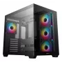 PC korpusas DeepCool CG530 4F Midi Tower Juodas — grūdintas stiklas, ATX/ITX/Micro ATX, 3x120mm ventiliatoriai, USB-C