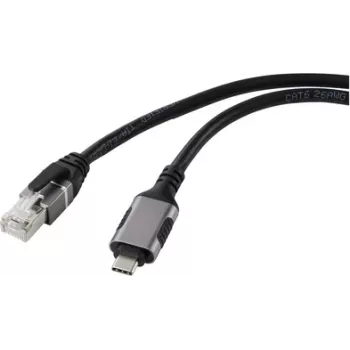Renkforce USB tinklo adapterio laidas [1x USB-C® kištukas - 1x RJ45 kištukas] 5.00 m aliuminio kištukas (RF-6055782)
