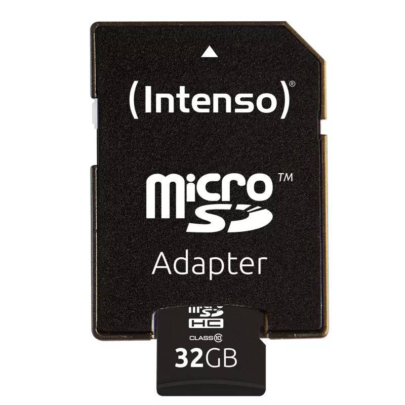 INTENSO atminties kortelė MICRO SDHC 32GB C10 su adapteriu 3413480