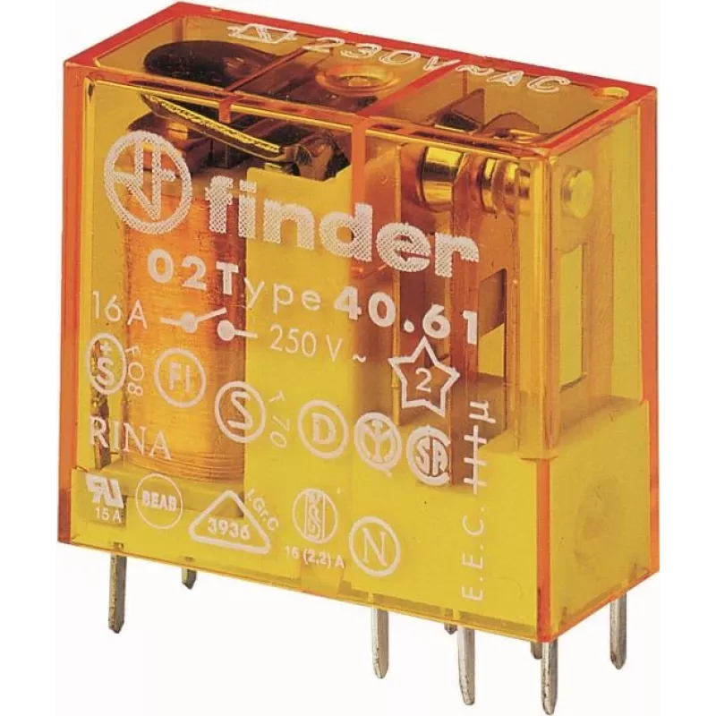 Finder Relė kištukinė / PCB 1 keitimo kontaktas 16A ritė 230V AC (406182301000)