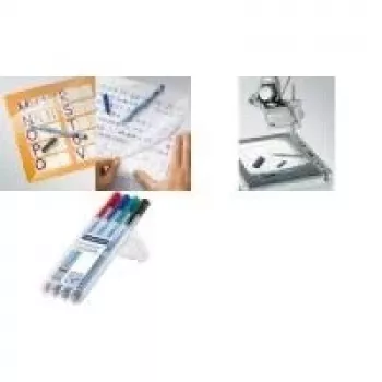 Markeris Staedtler Lumocolor correctable M 4 vnt. Juoda Mėlyna Žalia Raudona