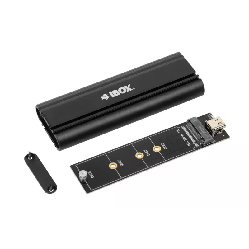 Išorinis SSD dėklas IBOX HD-07, skirtas 1x M.2 diskui, USB 3.2 Gen 2 (10 Gbit/s), USB-C, juodas