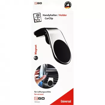 Pasyvus laikiklis 2GO CarClip mobiliesiems telefonams / išmaniesiems telefonams, juodas-sidabrinis