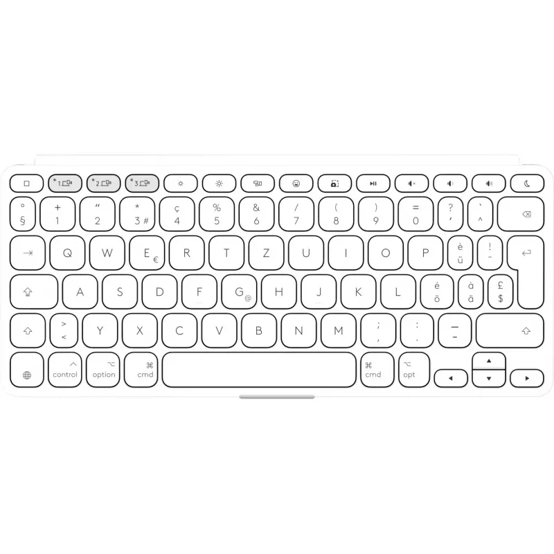 Logitech KEYS-TO-GO 2 klaviatūra, belaidė, su integruotu dangteliu, Bluetooth LE, DE išdėstymas
