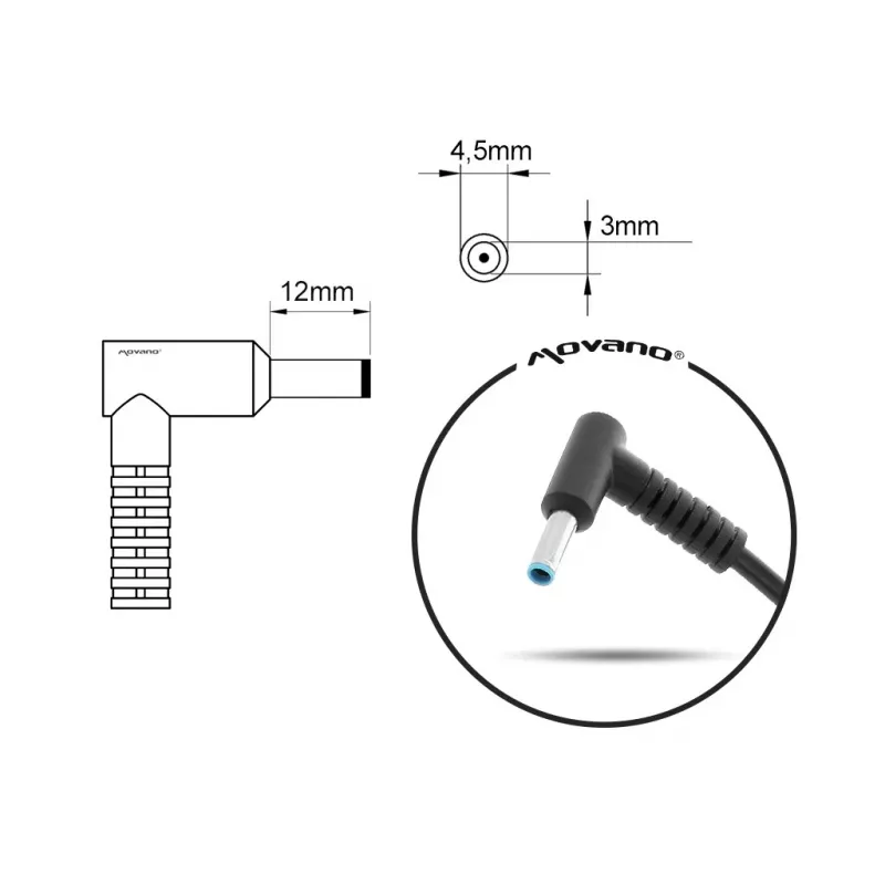 Maitinimo adapteris MITSU HP 5ZM032 19,5V 3,33A su 4,5×3,0 mm kištuku