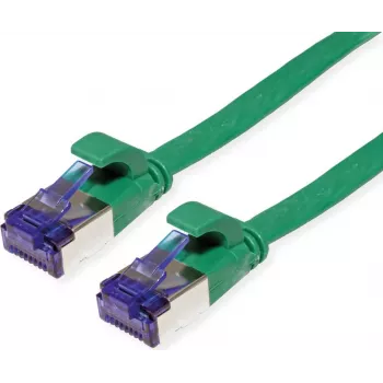 VALUE Patch Cable Cat.6A (Class EA) FTP, itin plokščias, žalias, 3 m (21.99.2143)