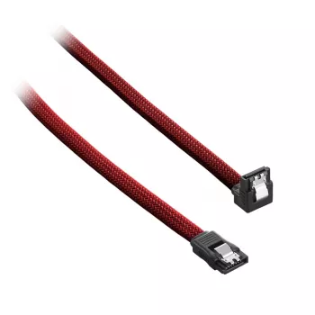 CableMod ModMesh SATA laidas - Serial ATA 150/300/600 - SATA (M) stačiu kampu į SATA (M) - 60 cm - Kraujo raudona (CM-CAB-RSAT-N60KBR-R)