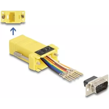 DeLOCK D-Sub 9 kontaktų kištukas į RJ45 lizdą surinkimo rinkinys baltas VGA RJ-45