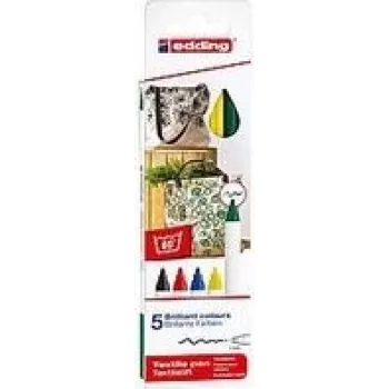 Marker rinkinys Edding 4600, 5 vnt., apvalus antgalis, įvairių spalvų, dėžutėje, pagaminta Vokietijoje