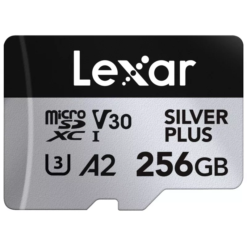 Atminties kortelė microSD 256GB C10 A2 U3 V30 205/150MB/s Silver Plus