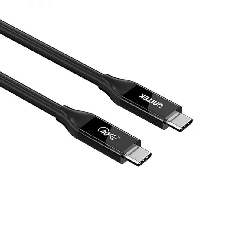 USB-C laidas Unitek C14100ABK01-2M — 2 m, 100 W galios tiekimas, 40 Gbps duomenys