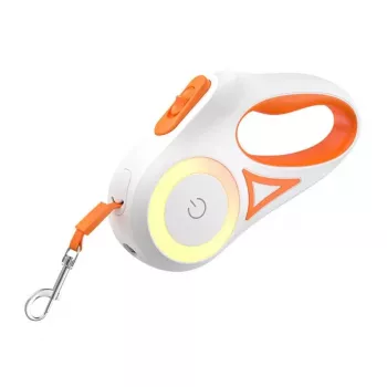 Automatinis pavadėlis šunims Rojeco RSSQYSFG3M-06 — 3 m, oranžinis, su šviesomis