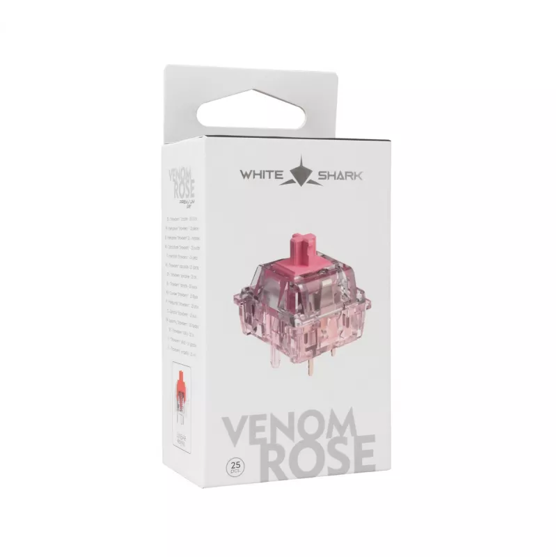 White Shark Venom Rose mechaniniai klaviatūros jungikliai, 25 vnt.