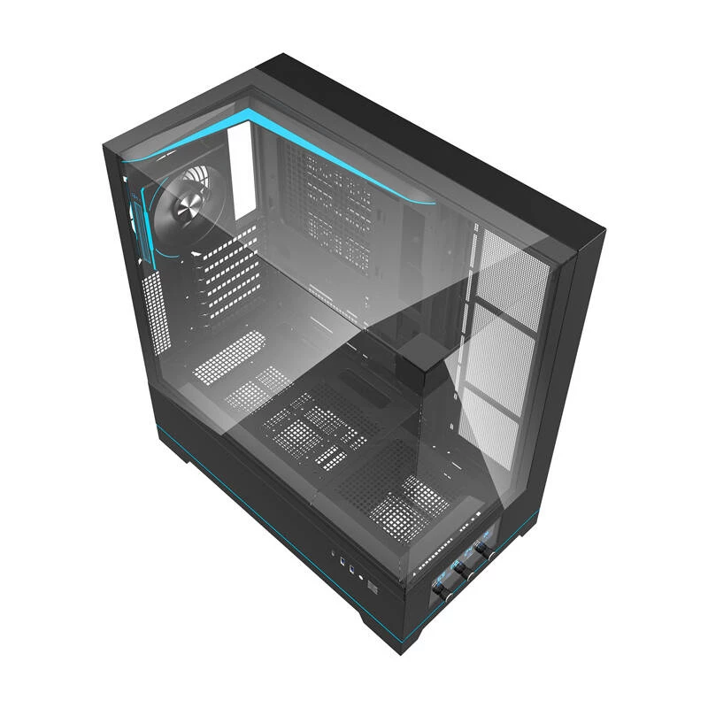 Korpusas Darkflash DY450 PRO (juodas) + 1 ventiliatorius