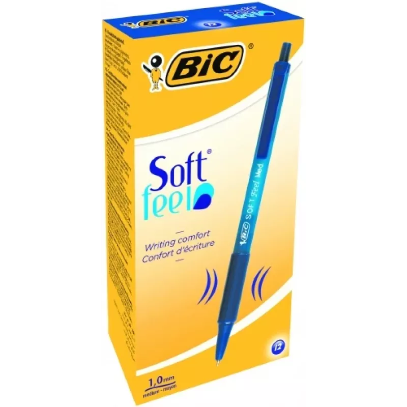 BIC SOFTFEEL CLIC tušinukai 0,32 mm, mėlyni, dėžutė 12 vnt. 914346