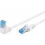 Goobay CAT 6A jungiamasis kabelis 1x 90° kampu, S/FTP (PiMF), baltas, 0,25 m - fiksavimo skirtukas viršuje, LSZH halogenų neturintis, varinis (51562)