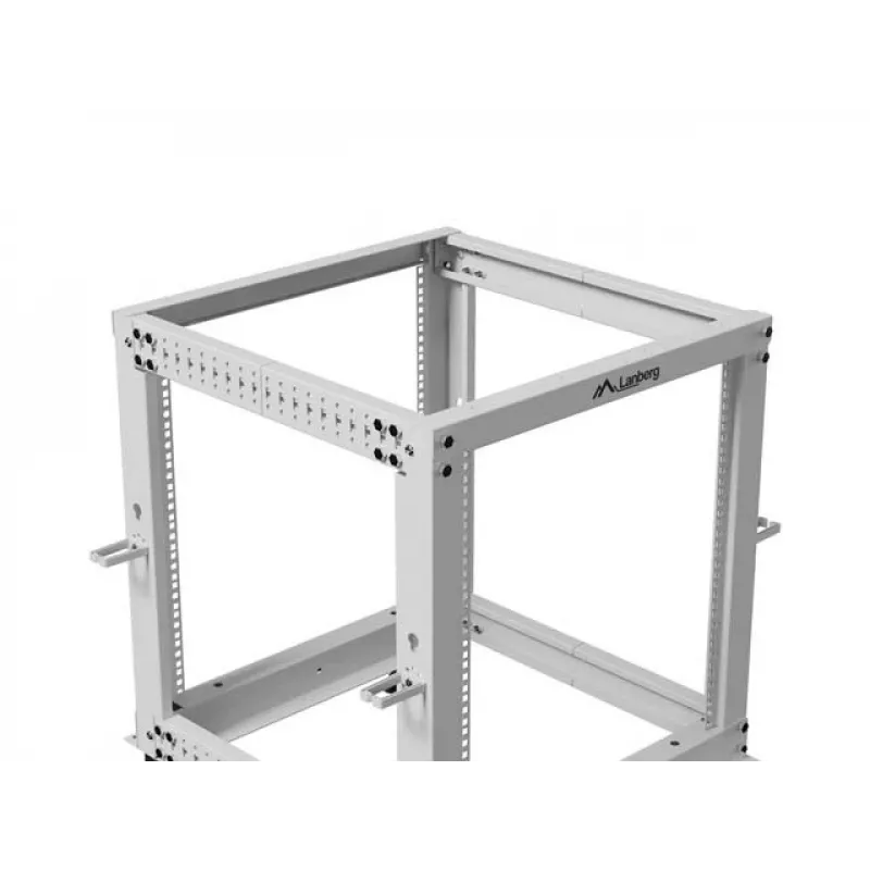 Atviras stovas LANBERG 19 inch 12U, reguliuojamas gylis 600–1100 mm, pilkas