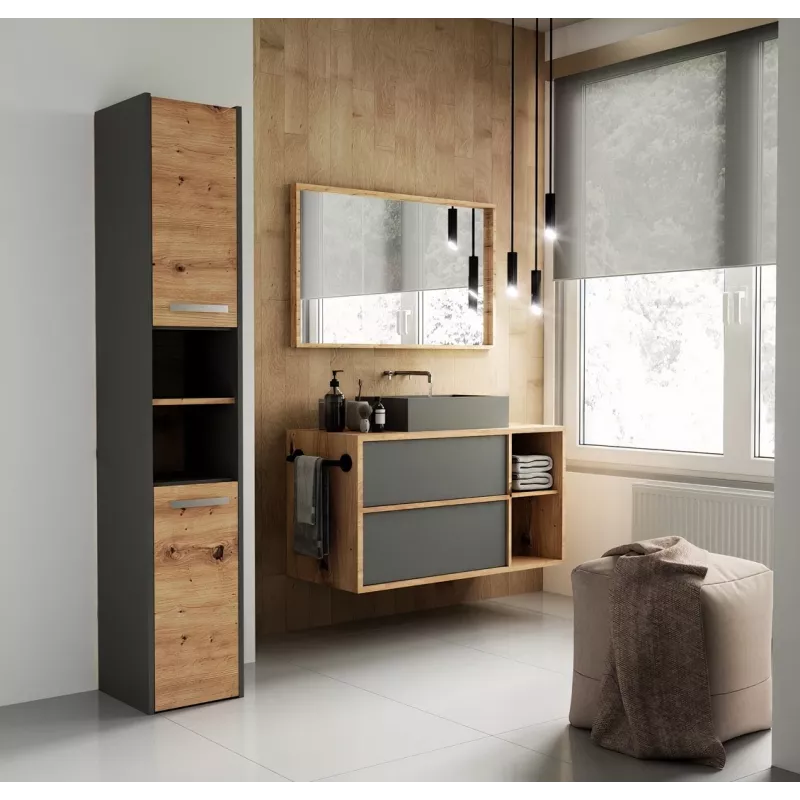 Topeshop S30 ANTRACYT/ARTISAN vonios spintelė