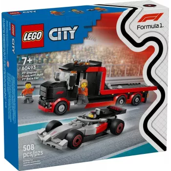 LEGO CITY 60493 F1 demonstracinis sunkvežimis su Audi F1 lenktyniniu automobiliu
