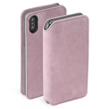 Krusell Broby 4 Card SlimWallet dėklas iPhone XS Max rožinis