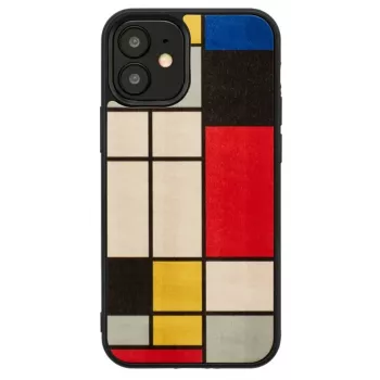 Korpusas Man and Wood iPhone 12 mini – medinė nugarėlė, juodas rėmelis