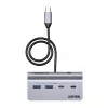 USB šakotuvas Unitek H1337AGY01 – 4 prievadai (2×USB-C, 2×USB-A), iki 5 Gbps, aliuminis, sidabrinis