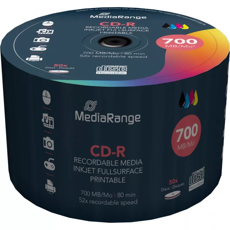 CD-R laikmena MediaRange MR208 700 MB 52x 50 vnt.