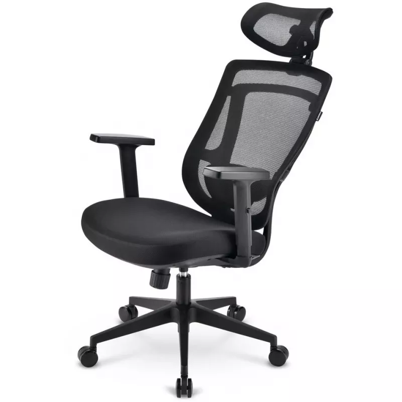 Biuro kėdė Sharkoon OfficePal C10 – juoda, ergonomiškas dizainas, reguliuojamas aukštis
