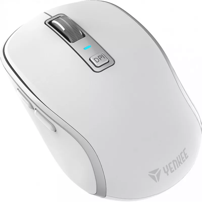 Yenkee YMS 2085WH NOBLE belaidė pelė DUAL WiFi+Bluetooth, įkraunama, 5 mygtukai, balta