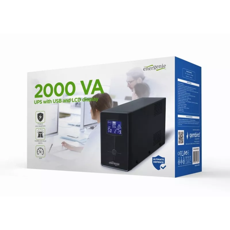 Gembird EG-UPS-035 nepertraukiamo maitinimo šaltinis (UPS) Line-Interactive 2 kVA 1200 W 5 AC lizdai